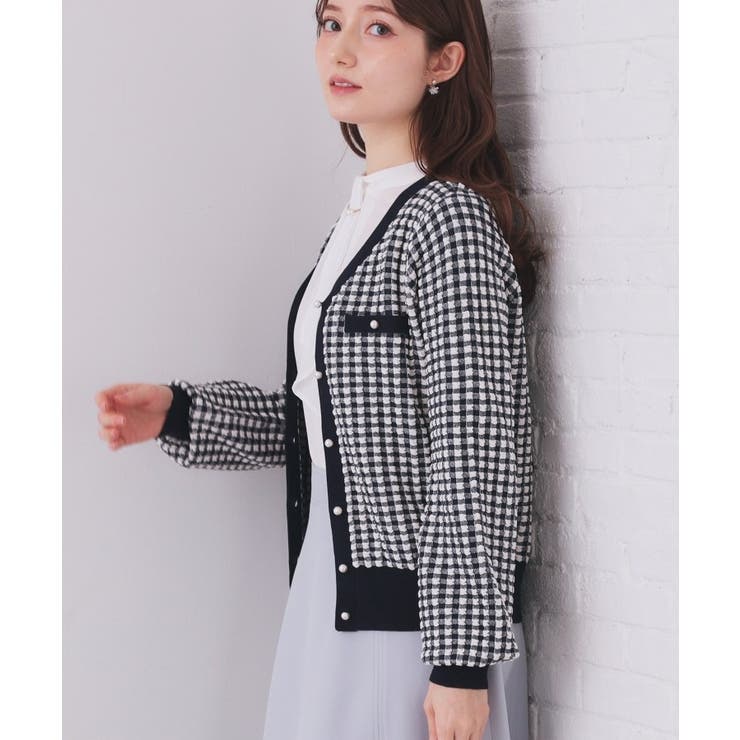 チェックジャカードカーディガン【洗濯機OK】 | index | 詳細画像9 