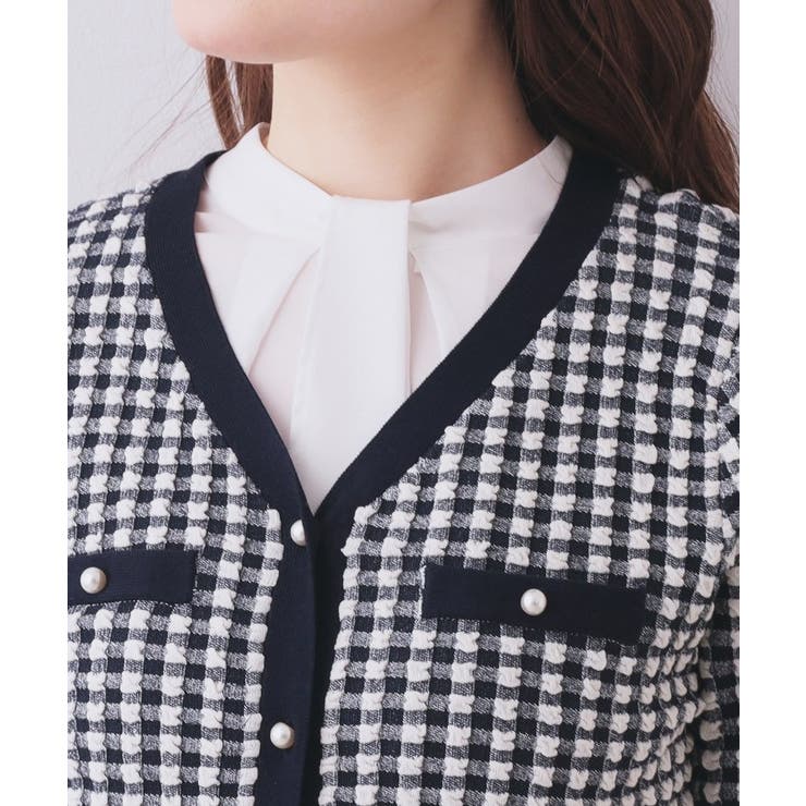 チェックジャカードカーディガン【洗濯機OK】 | index | 詳細画像16 
