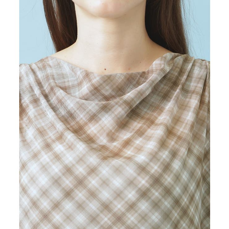 シアーチェックドレープネックトップス【洗濯機OK】 | index | 詳細画像17 