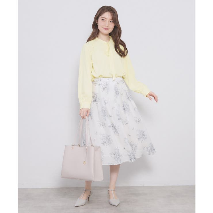 フェイクパールピンボウタイブラウス【洗濯機OK イージーアイロン ストレッチ】《… | index | 詳細画像7 