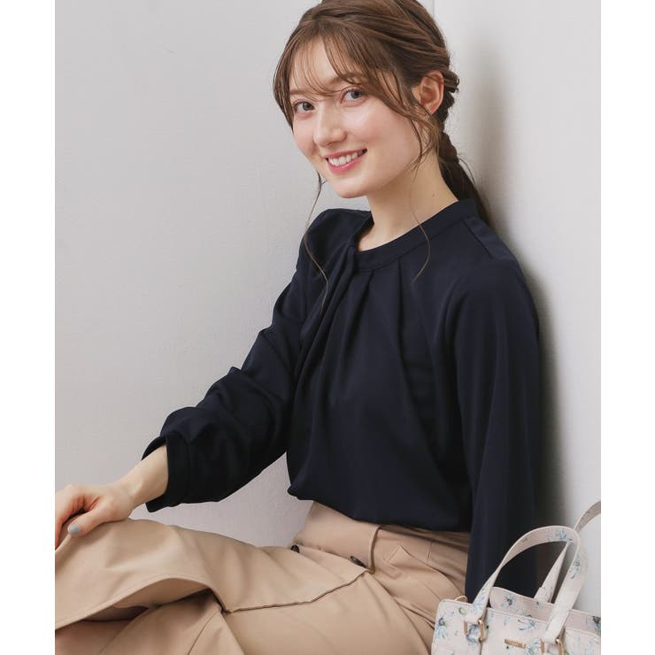 ネイビー(094) | ランダムタックトップス【洗濯機OK/吸水速乾/接触冷感/UVケア】《5col》 | index