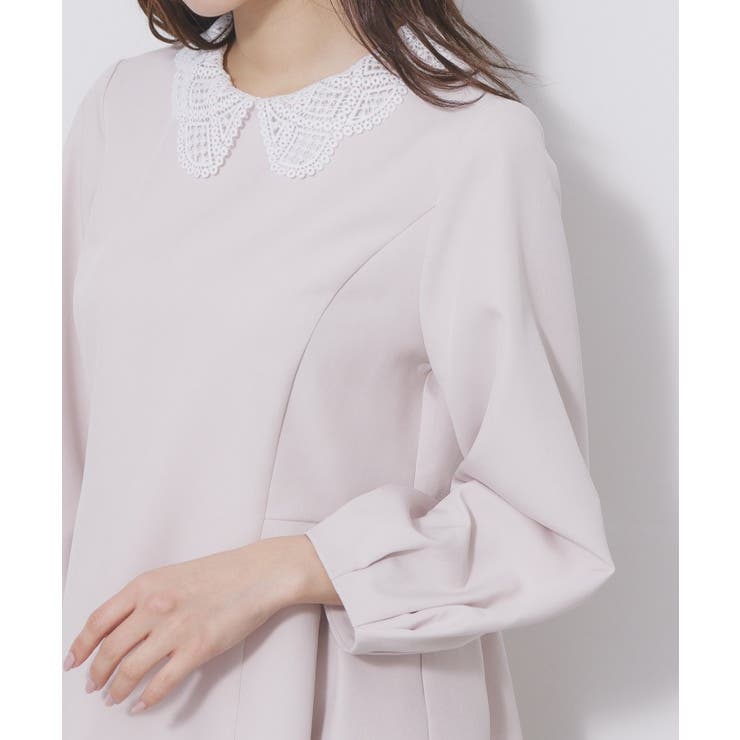 レース衿ペプラムブラウス【洗濯機OK/ストレッチ】 | index | 詳細画像20 