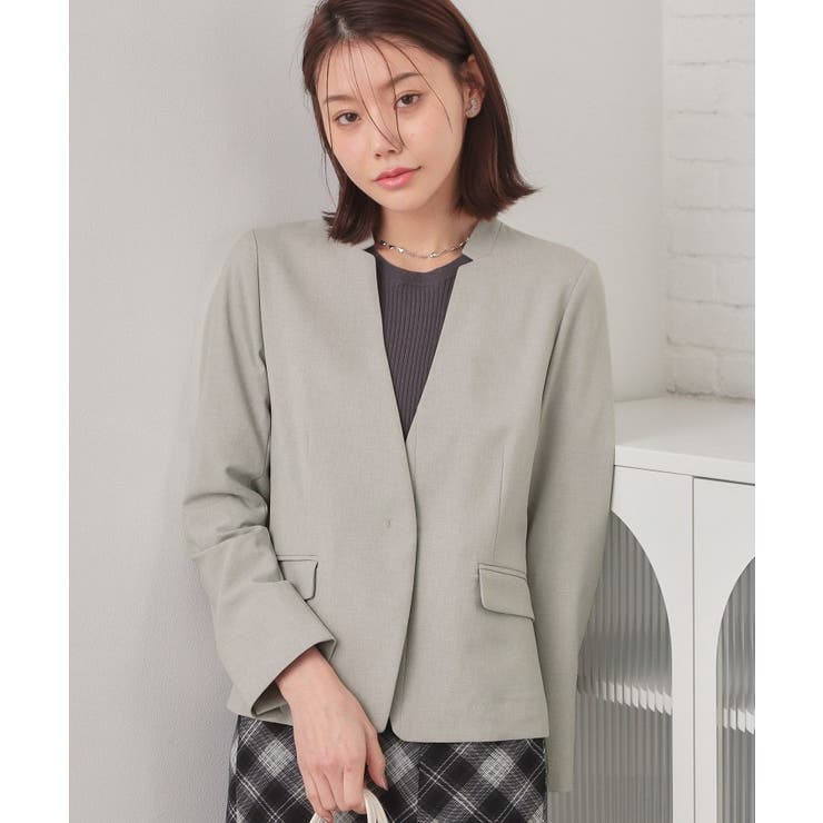 ノーカラージャケット セットアップ対応可【洗える 接触冷感 | index | 詳細画像5 