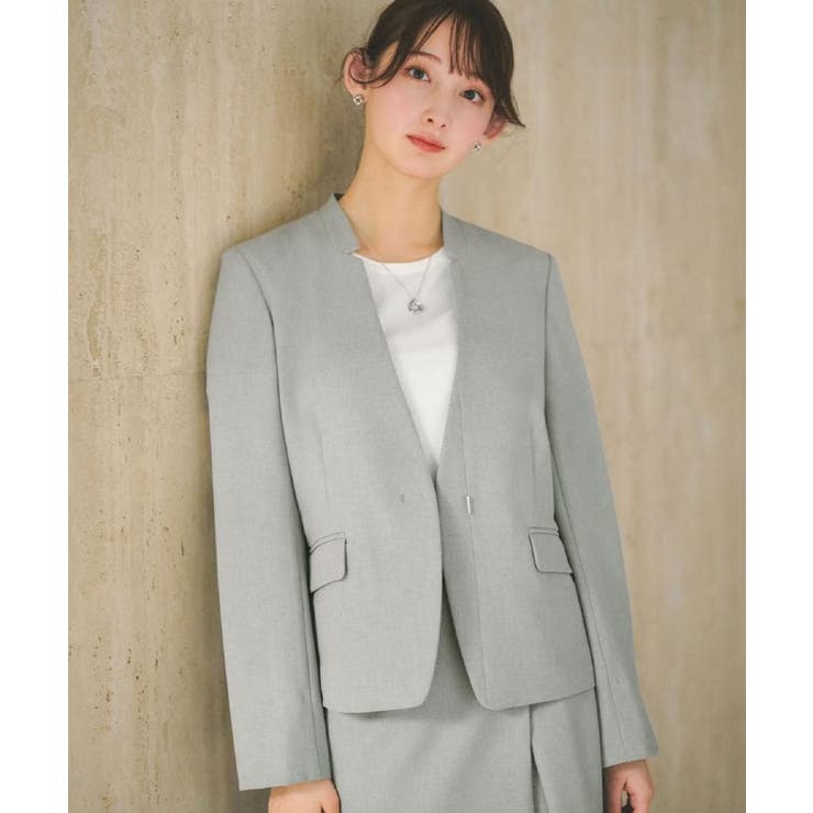 ノーカラージャケット セットアップ対応可【洗える 接触冷感 | index | 詳細画像3 