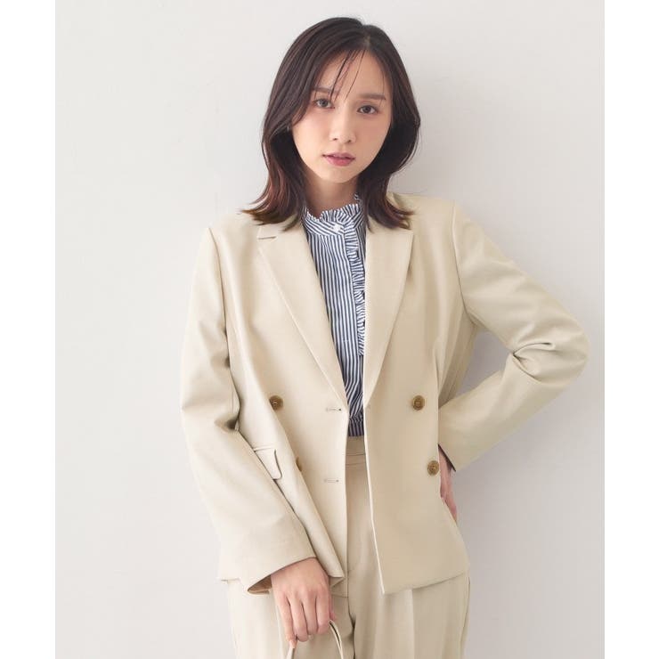 グレージュ(050) | ダブルブレストジャケット セットアップ対応可【洗える 接触冷感 | index