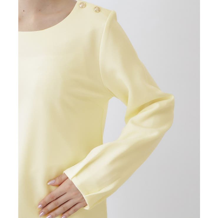 度詰めリップル肩釦ボートネックトップス【洗濯機OK】 | index | 詳細画像18 