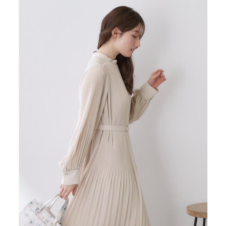 ベルト付きプリーツフレアワンピース【洗濯機OK イージーアイロン 防シワ】《5c… | index | 詳細画像10 