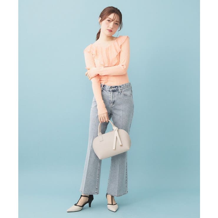 レースフリルVネックリブニット【洗濯機OK/坑ピル】 | index | 詳細画像10 