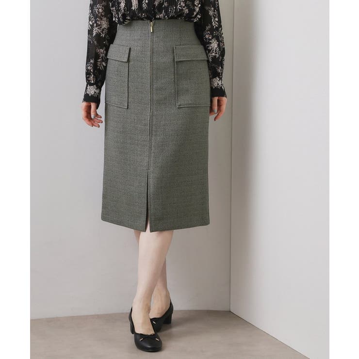 チャコールグレー(414) | フロントジップタイトスカート【洗濯機OK/イージーアイロン】 | index