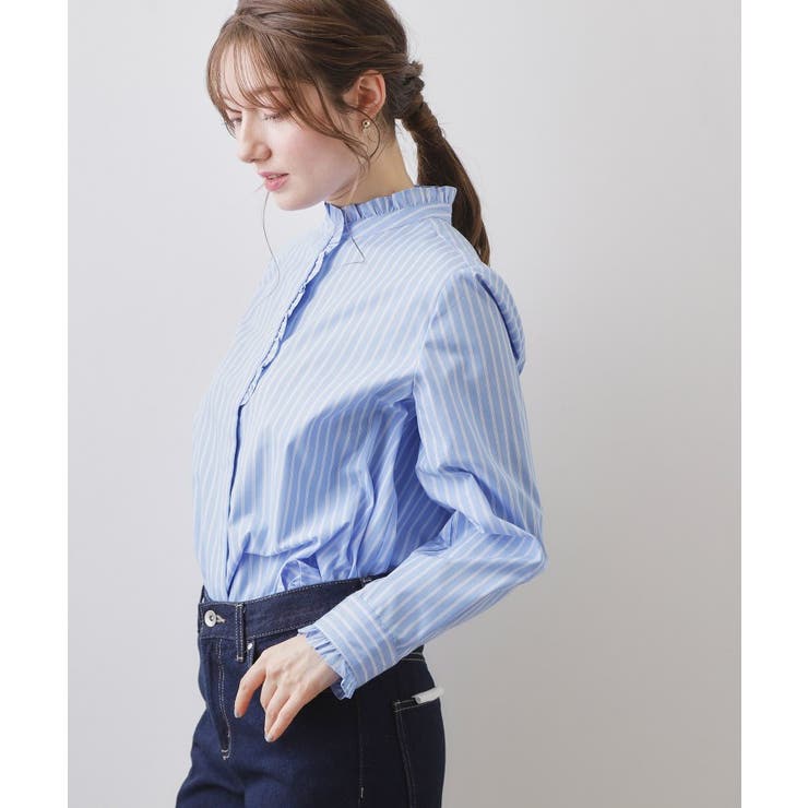 ブロードフロントフリルブラウス【洗濯機OK】《5col》 | index | 詳細画像13 