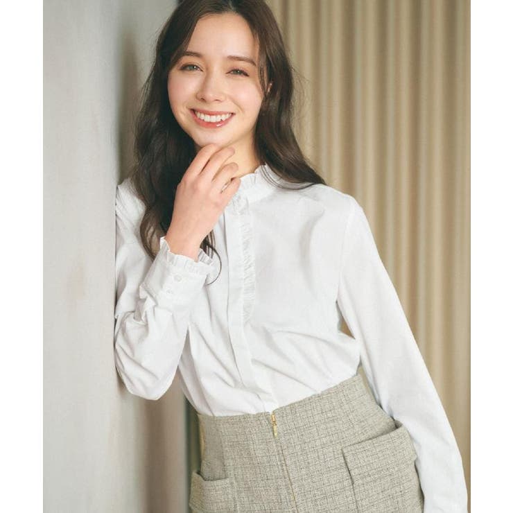 ブロードフロントフリルブラウス【洗濯機OK】《5col》 | index | 詳細画像27 