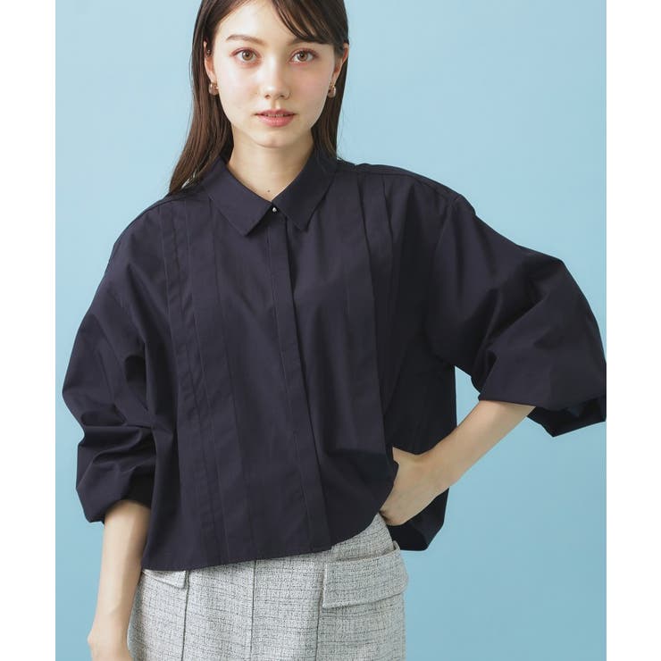 ブロード短丈タックシャツ【洗濯機OK】《5col》 | index | 詳細画像6 