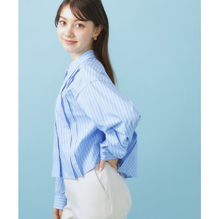 ブロード短丈タックシャツ【洗濯機OK】《5col》 | index | 詳細画像10 