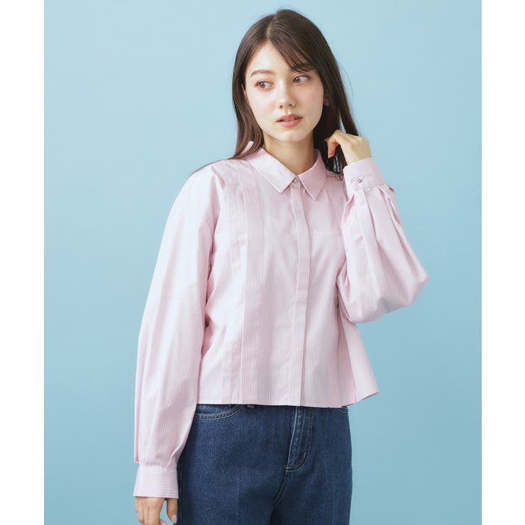 ブロード短丈タックシャツ【洗濯機OK】《5col》 | index | 詳細画像14 