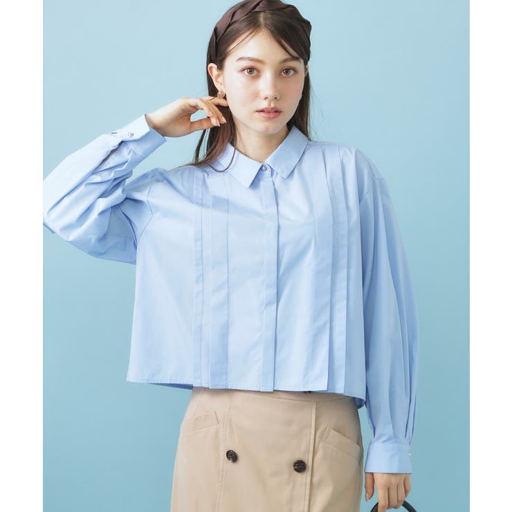 ブロード短丈タックシャツ【洗濯機OK】《5col》 | index | 詳細画像18 