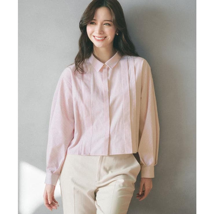 ブロード短丈タックシャツ【洗濯機OK】《5col》 | index | 詳細画像1 