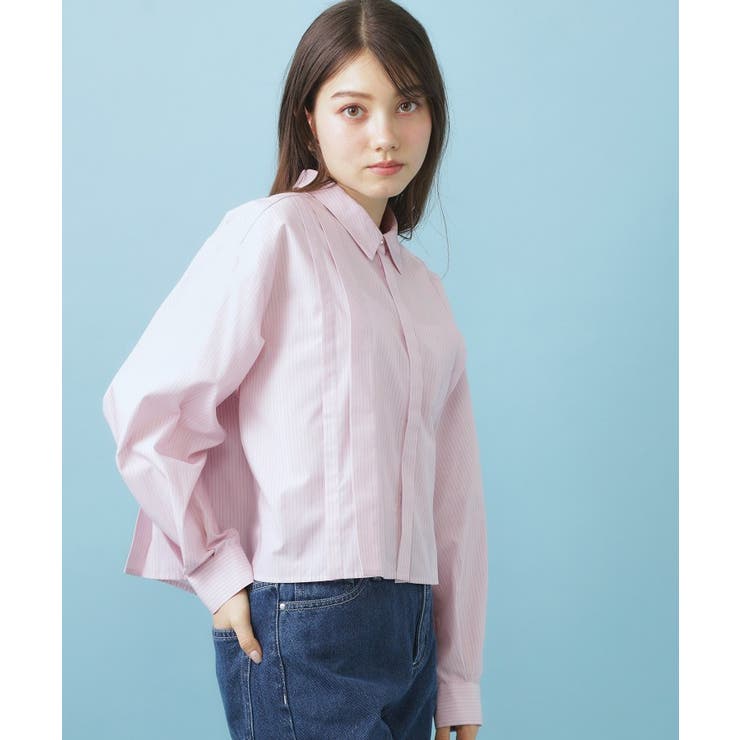 ライトピンク(870) | ブロード短丈タックシャツ【洗濯機OK】《5col》 | index