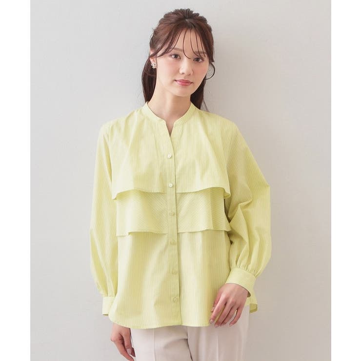 フリルキーネックシャツ【洗濯機OK イージーアイロン 防シワ】《XS～LL | index | 詳細画像30 