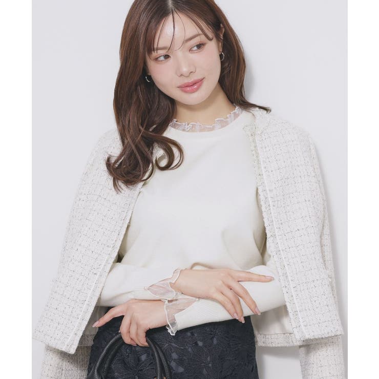 ドットチュールフリルデザインニット【洗濯機OK】 | index | 詳細画像3 