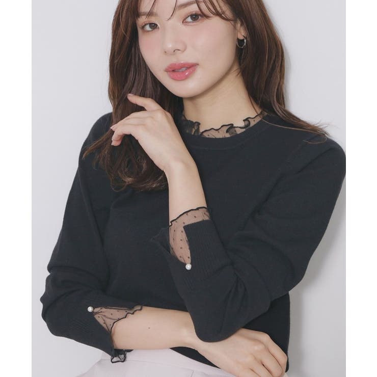 ドットチュールフリルデザインニット【洗濯機OK】 | index | 詳細画像6 