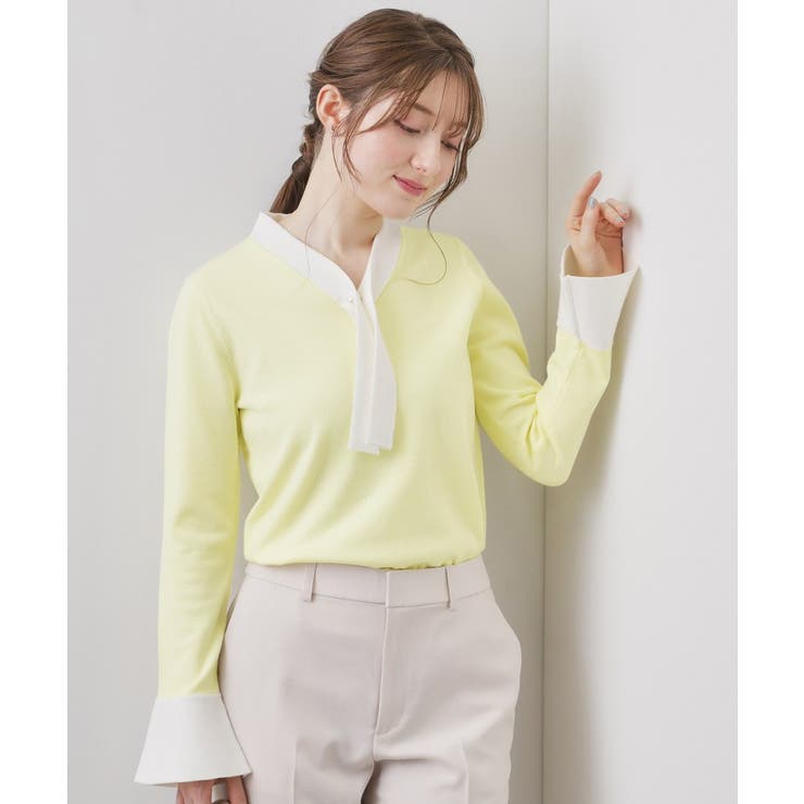 バイカラーボウタイパール調ニット【洗濯機OK】 | index | 詳細画像5 