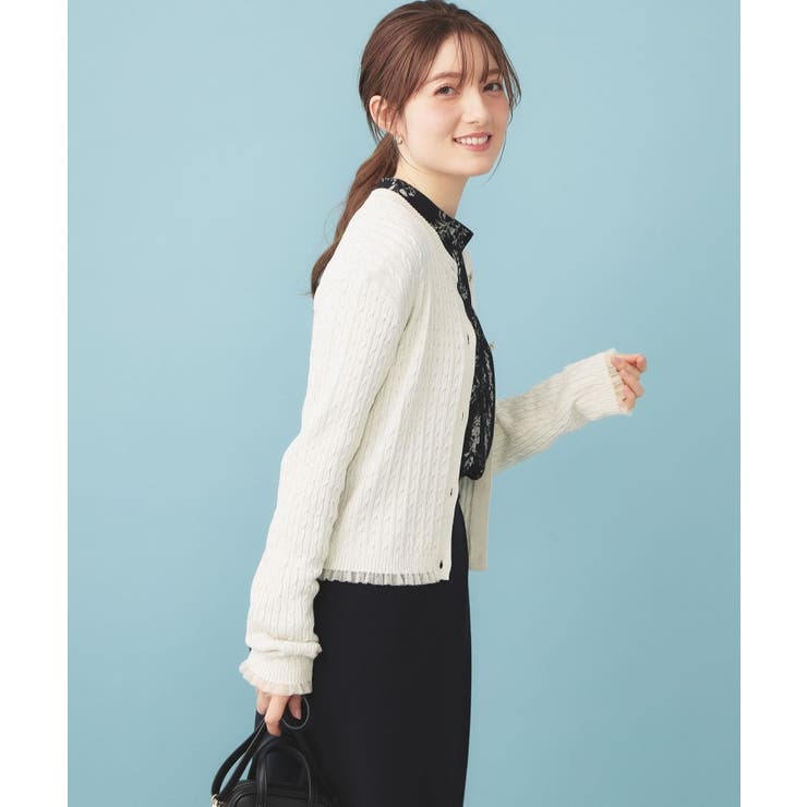 袖シアーフリルケーブルラメカーディガン【洗濯機OK/坑ピル】 | index | 詳細画像1 