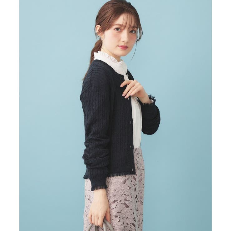 袖シアーフリルケーブルラメカーディガン【洗濯機OK/坑ピル】 | index | 詳細画像9 
