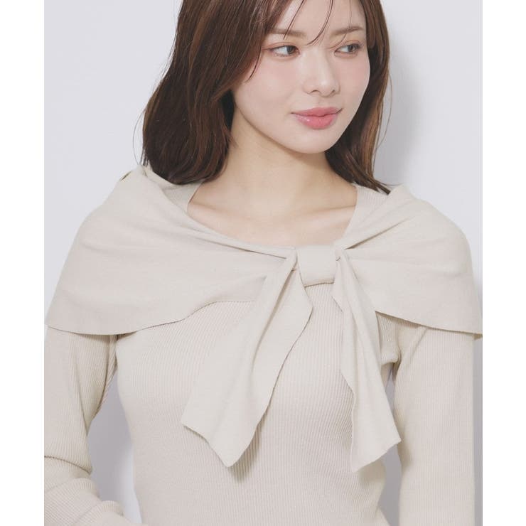 オフショルリボンリブニット【洗濯機OK】 | index | 詳細画像22 