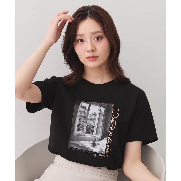 ブラック(019) | 【接触冷感／UVケア】転写箔プリントTシャツ《洗濯機OK》 | index