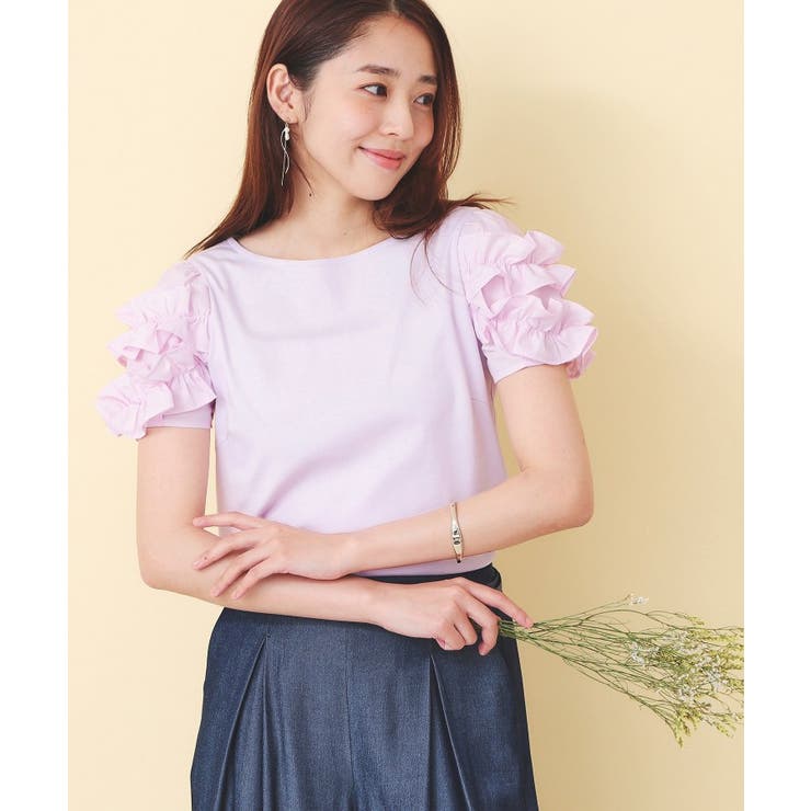 フリルドッキングスリーブTシャツ【洗濯機OK／UVケア】 | index | 詳細画像5 