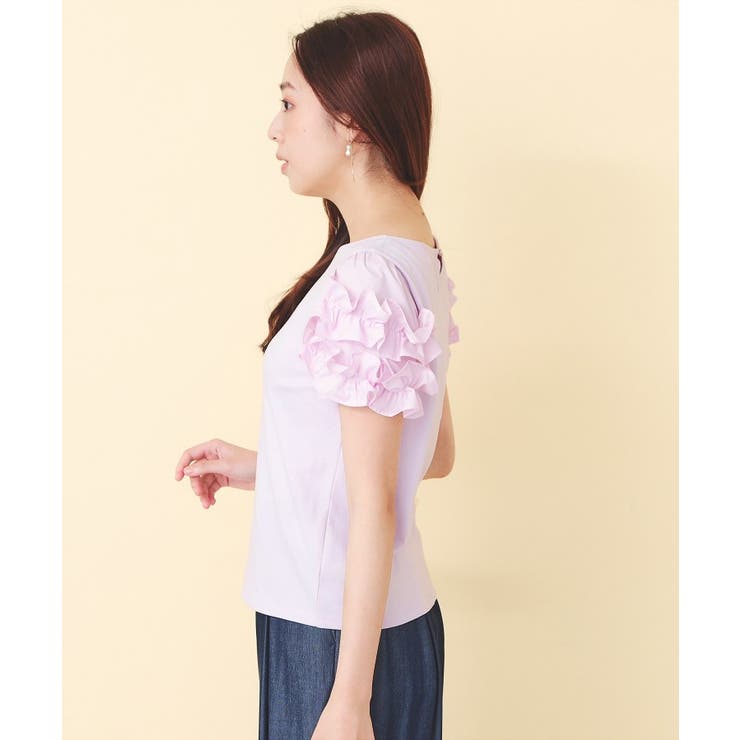 フリルドッキングスリーブTシャツ【洗濯機OK／UVケア】 | index | 詳細画像15 