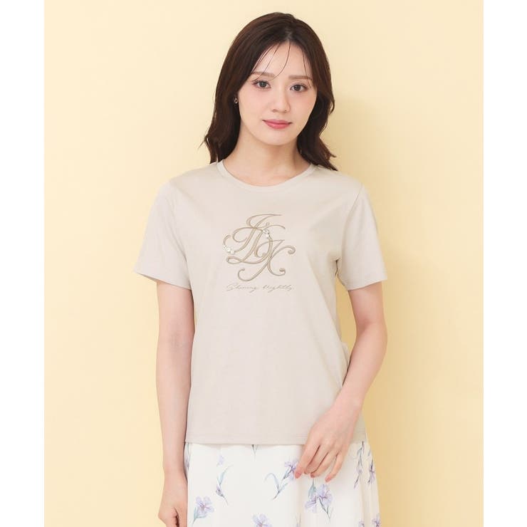 【接触冷感】ビッグロゴ刺繍ビジュー付きTシャツ《洗濯機OK／UVケア》 | index | 詳細画像13 