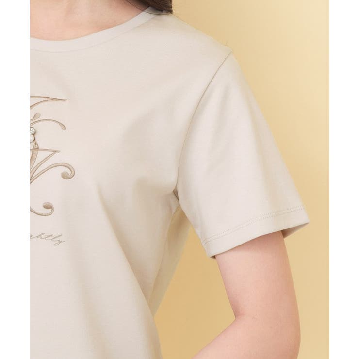 【接触冷感】ビッグロゴ刺繍ビジュー付きTシャツ《洗濯機OK／UVケア》 | index | 詳細画像17 