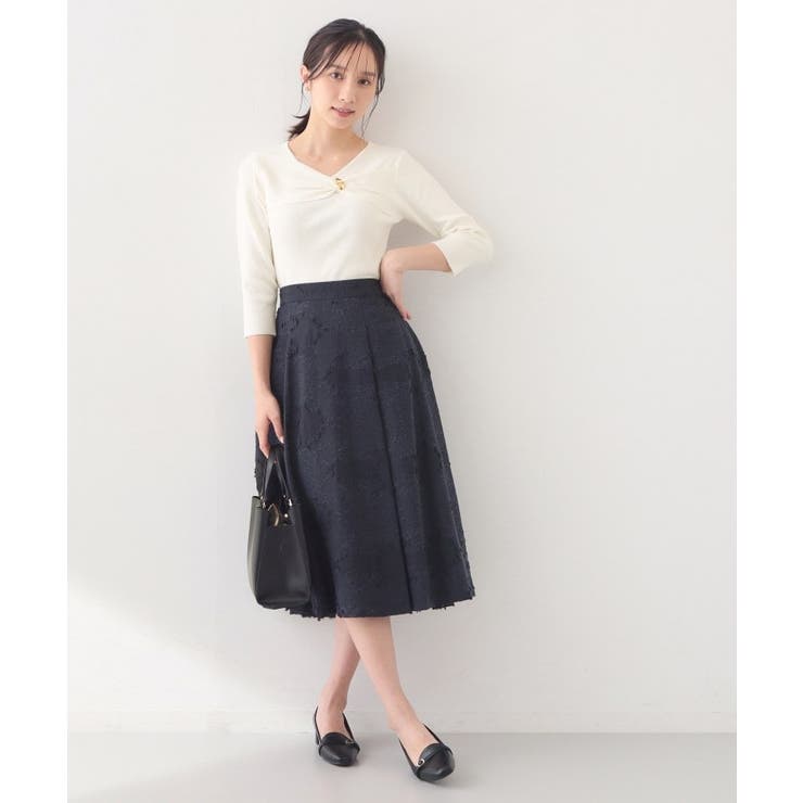 ブローチ風ゴールドパーツ付きアシメニット【洗濯機OK/坑ピル】 | index | 詳細画像3 