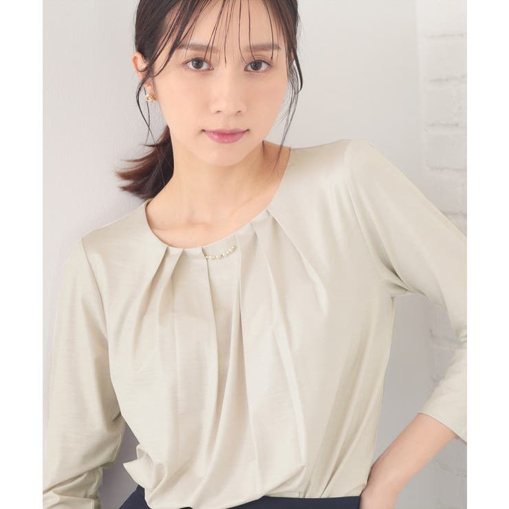 タックビジュー7分袖トップス【洗濯機可】 | index | 詳細画像5 