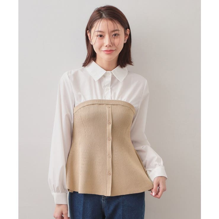 シャツドッキングペプラムニット【洗濯機OK】 | index | 詳細画像19 