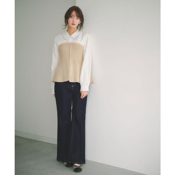 シャツドッキングペプラムニット【洗濯機OK】 | index | 詳細画像2 