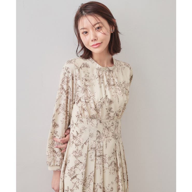 フラワーハイネックタックワンピース【洗濯機OK/イージーアイロン/防シワ】 | index | 詳細画像6 