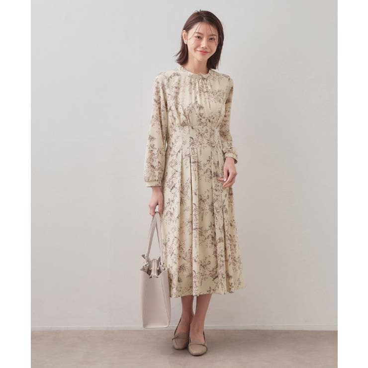 フラワーハイネックタックワンピース【洗濯機OK/イージーアイロン/防シワ】 | index | 詳細画像7 