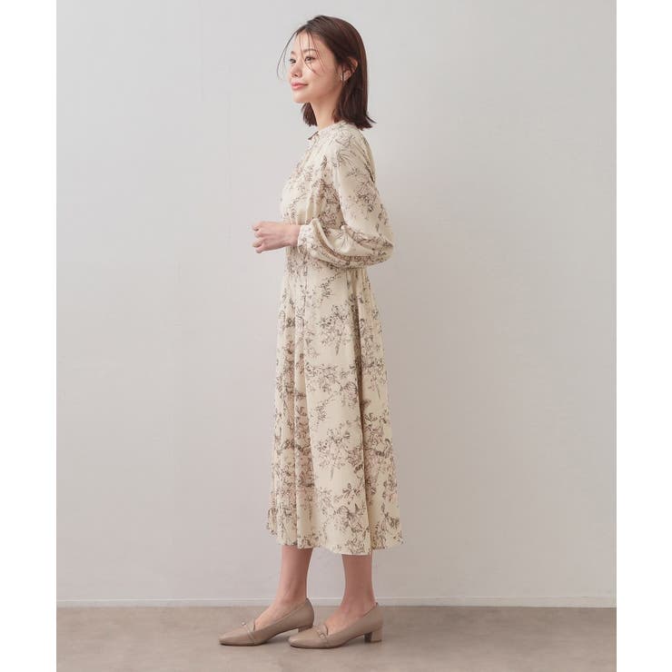 フラワーハイネックタックワンピース【洗濯機OK/イージーアイロン/防シワ】 | index | 詳細画像14 