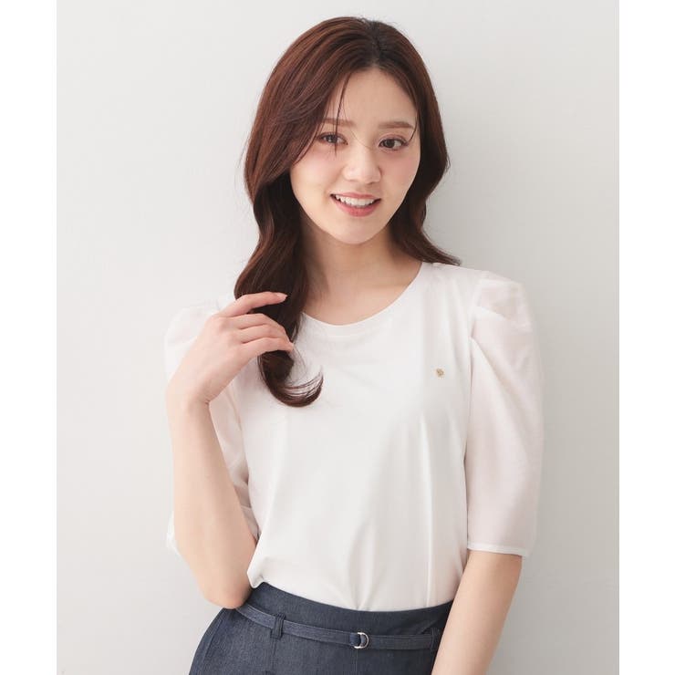 オフホワイト(003) | 【UVケア／接触冷感】シアータックスリーブドッキングTシャツ《洗濯機OK》 | index