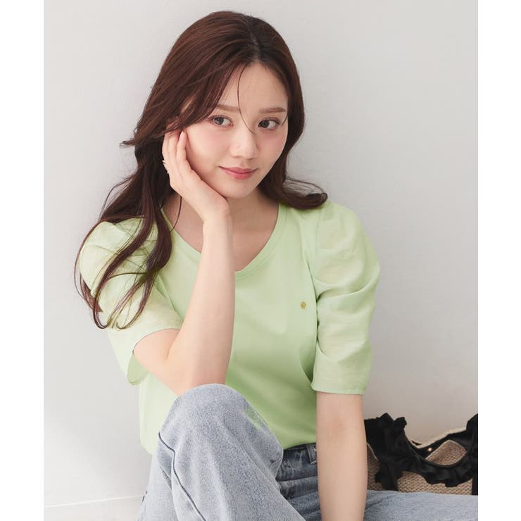 ミントグリーン(021) | 【UVケア／接触冷感】シアータックスリーブドッキングTシャツ《洗濯機OK》 | index