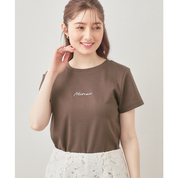 ブラウン(844) | 【UVケア 接触冷感】フロントロゴ刺繍Tシャツ《洗濯機OK S | index