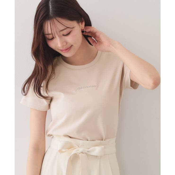 グレージュ(850) | 【UVケア 接触冷感】フロントロゴ刺繍Tシャツ《洗濯機OK S | index