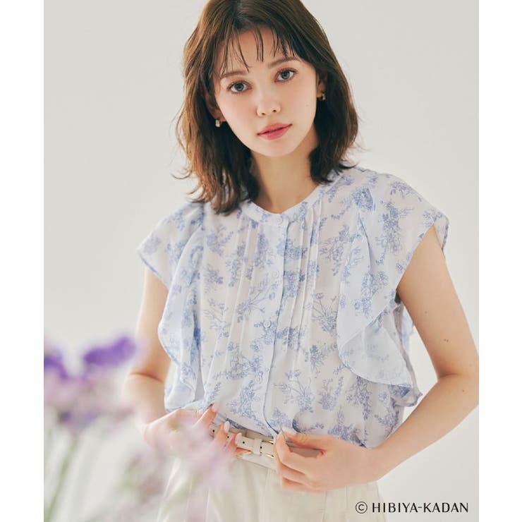 ◆【日比谷花壇コラボ】線画フラワーピンタックブラウス【防シワ／洗濯機OK】 | index | 詳細画像2 