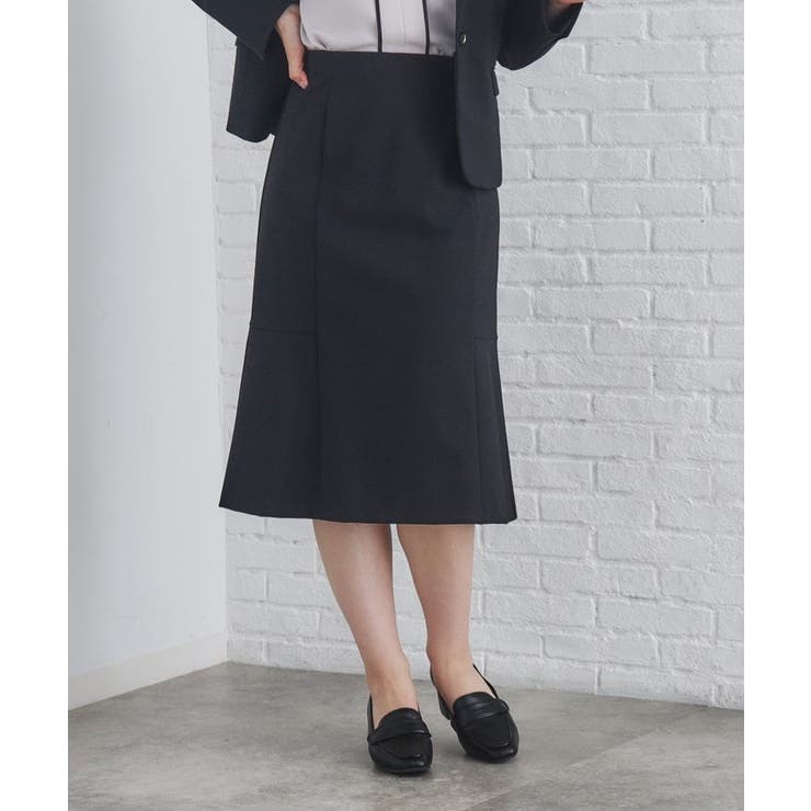 ブラック(019) | 《5色展開 S LLサイズ》ストレッチマーメイドスカート | index