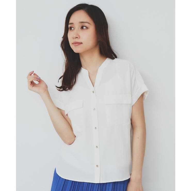 ダブルポケットスキッパーブラウス【洗濯機洗い可/イージーアイロン】 | index | 詳細画像8 