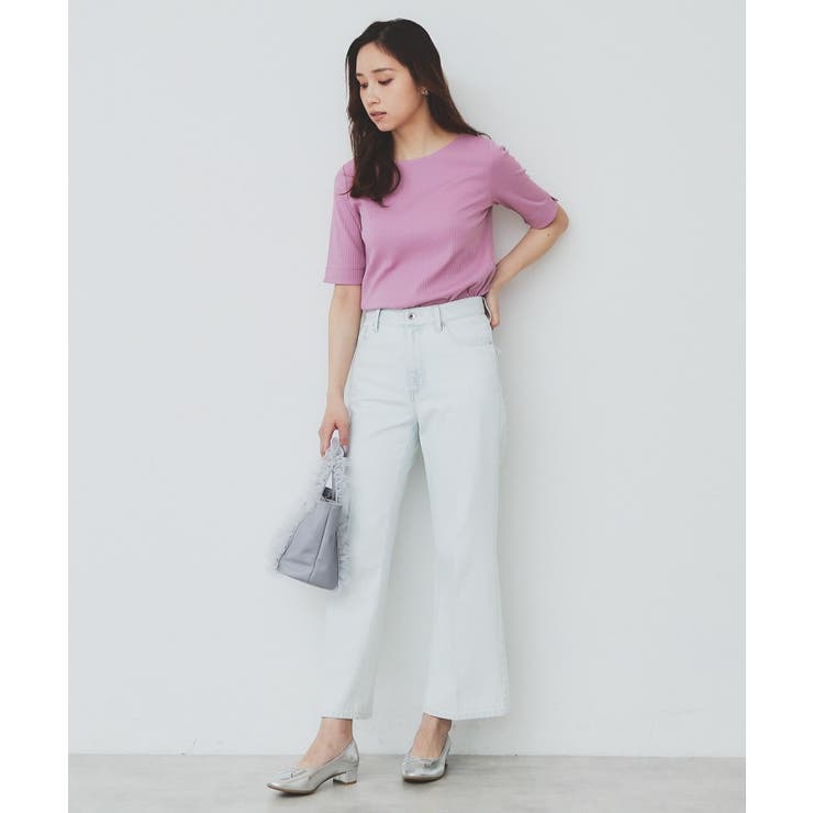 《7色展開/XS-LLサイズ》ボートネックリブトップス【UV/洗濯機洗い可】 | index | 詳細画像24 