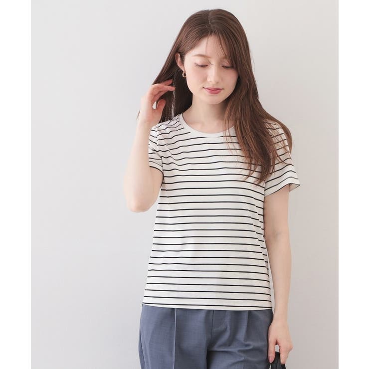 オフホワイト(303) | 【UVケア 接触冷感 吸水速乾】薄手なのに透けにくい！ベーシックTシャツ《洗濯機… | index