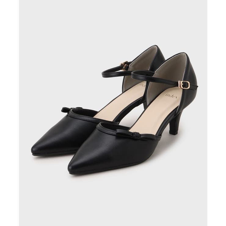 ブラック(019) | リボンモチーフパンプス | index